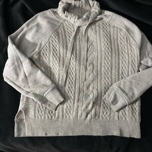 Grey Knit Turtleneck Sweater